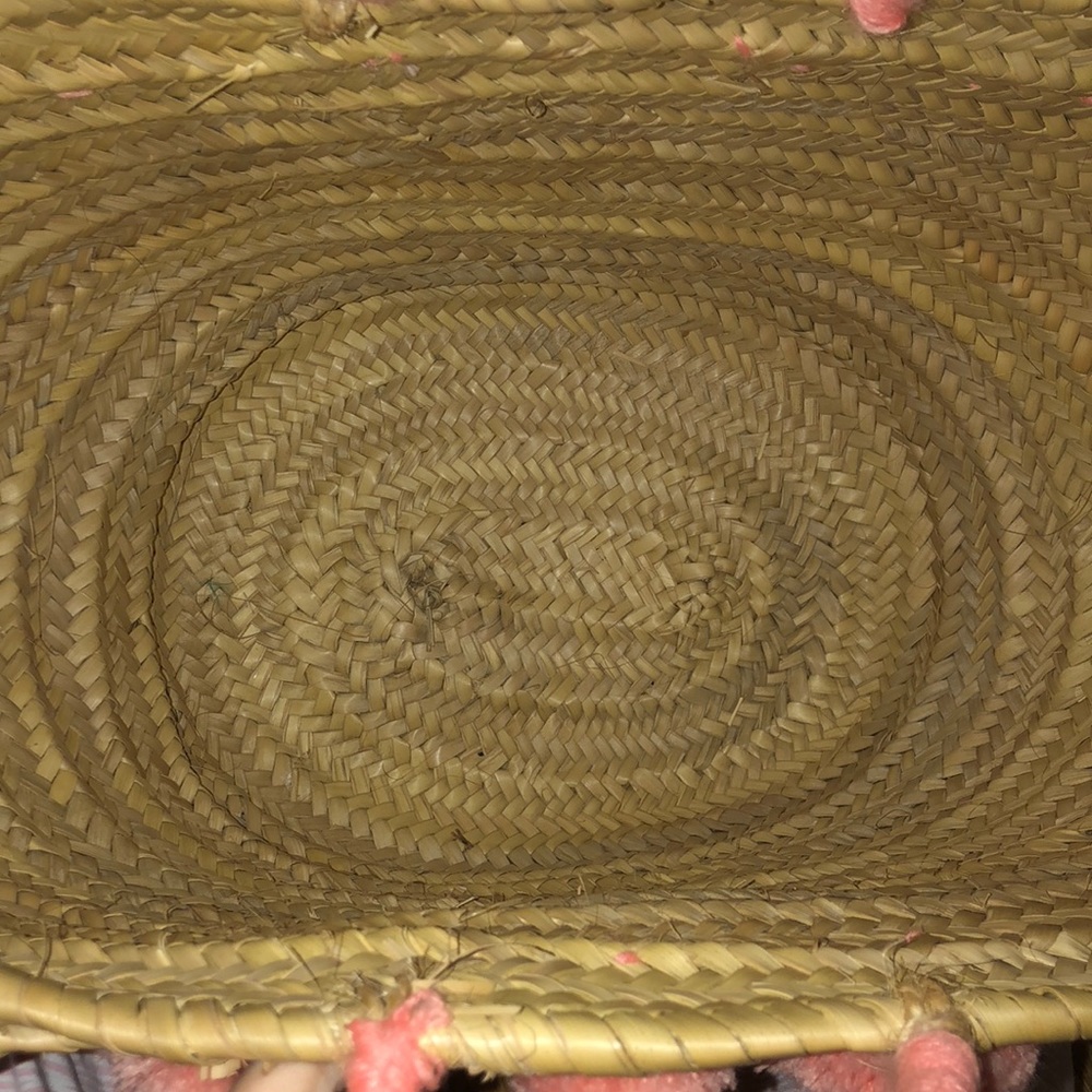 Pink Pom Straw Beach Bag (CJ Laing) - Picture 5 of 8